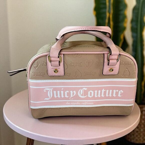 Juicy Couture Handbags - Juicy Couture Sandstone Fashionista Bowler Bag Women’s Beige Pink